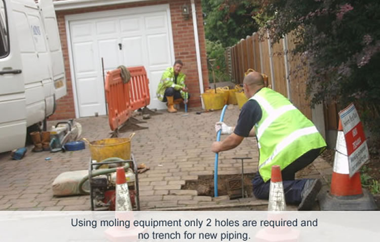 Moling For Water Mains installation