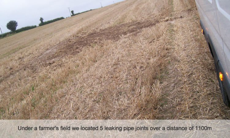 Leak detection of eater pipes in farmers field