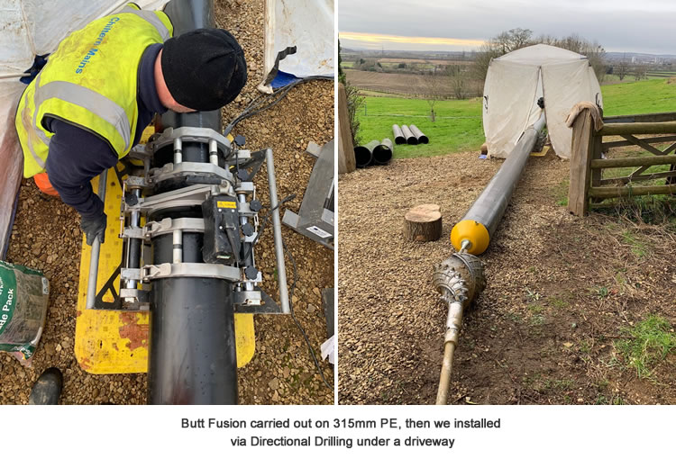 butt fusion using directional drilling
